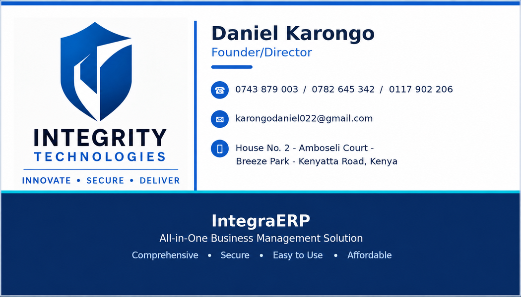 Danny Sizer Daniel Karongo | Integrity Technologies